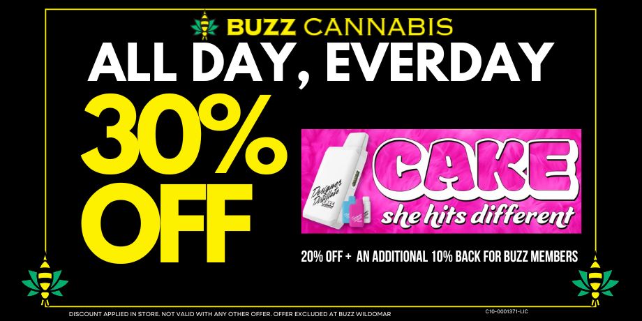 20% OFF Cake at BUZZ Wildomar Everyday